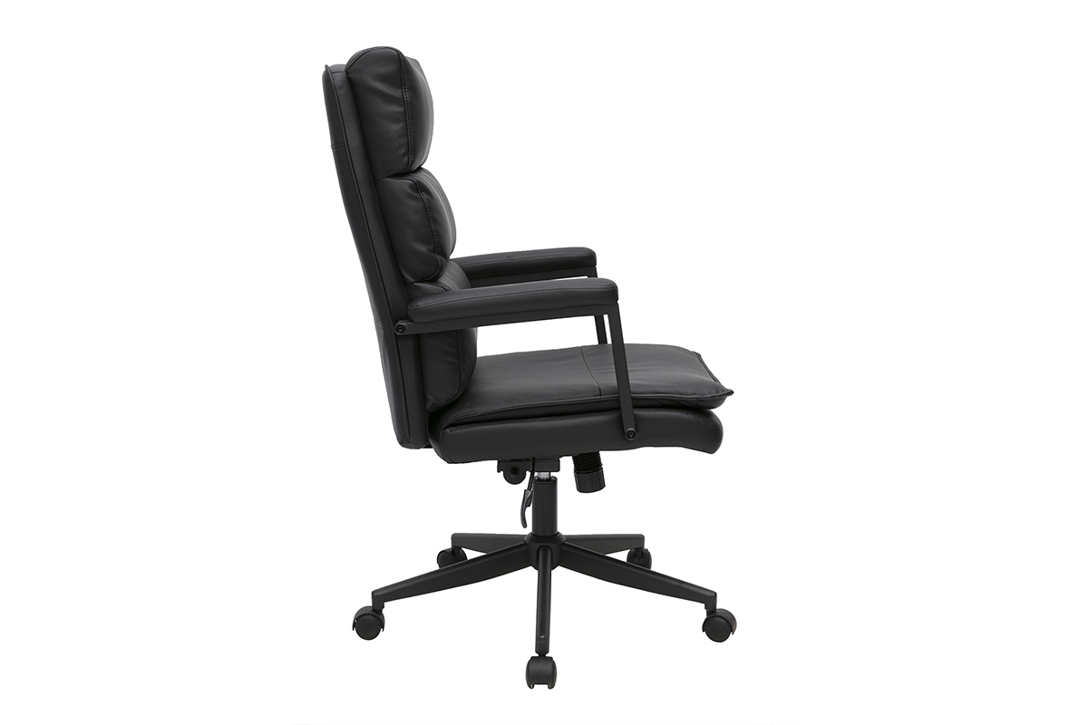 Fauteuil de bureau � roulettes noir SAEL, vue de profil