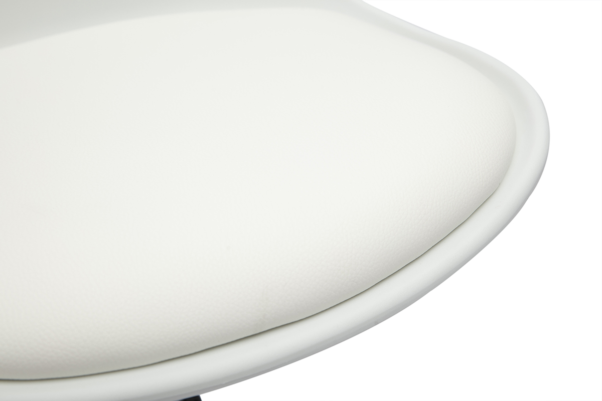 Zoom assise, fauteuil de bureau blanc enfant � roulettes STEEVY