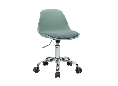 Fauteuil de bureau vert de gris enfant &agrave; roulettes STEEVY