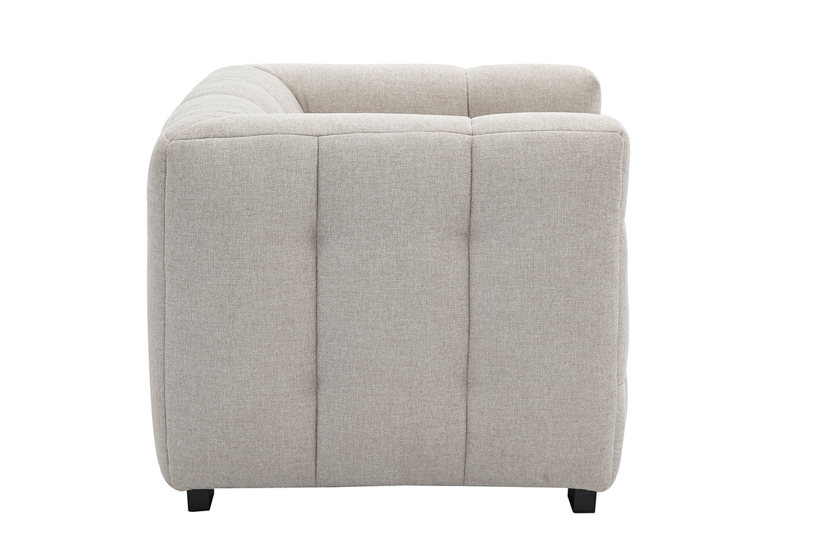 Fauteuil design en tissu effet velours textur� beige CORTO