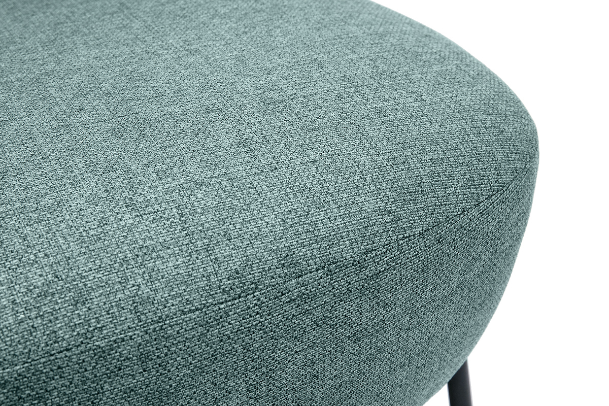 Fauteuil en tissu vert de gris et m�tal noir BELEY
