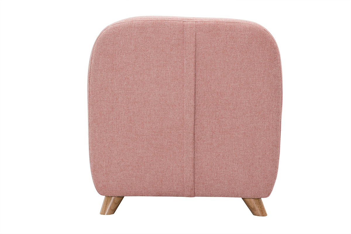 Fauteuil enfant scandinave en tissu effet velours textur� rose et bois clair NORKID