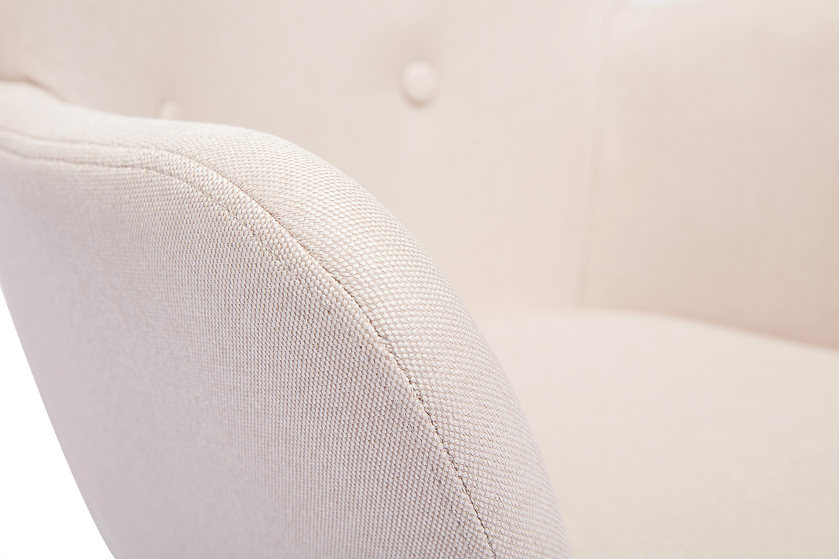 Fauteuil enfant scandinave en tissu rose poudr� et bois clair BABY BRISTOL