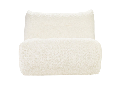 Fauteuil lounge en tissu bouclette blanc cass&eacute; BUMPY