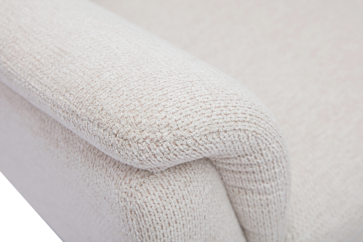 Zoom tissu chenille du fauteuil beige JONAH.