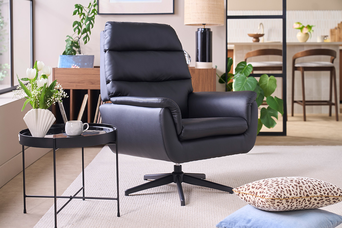 Fauteuil pivotant noir JONAH