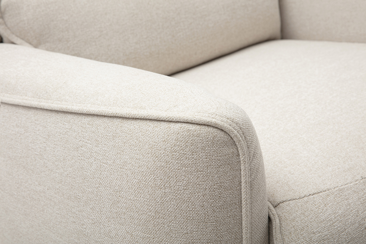 D�tail du fauteuil relax �lectrique en tissu beige RACHEL, vue de pr�s sur la texture
