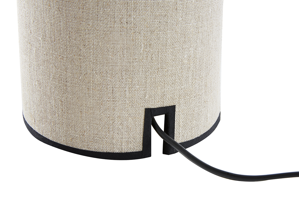 Lampe � poser design en lin et coton noir H36 cm SLOT