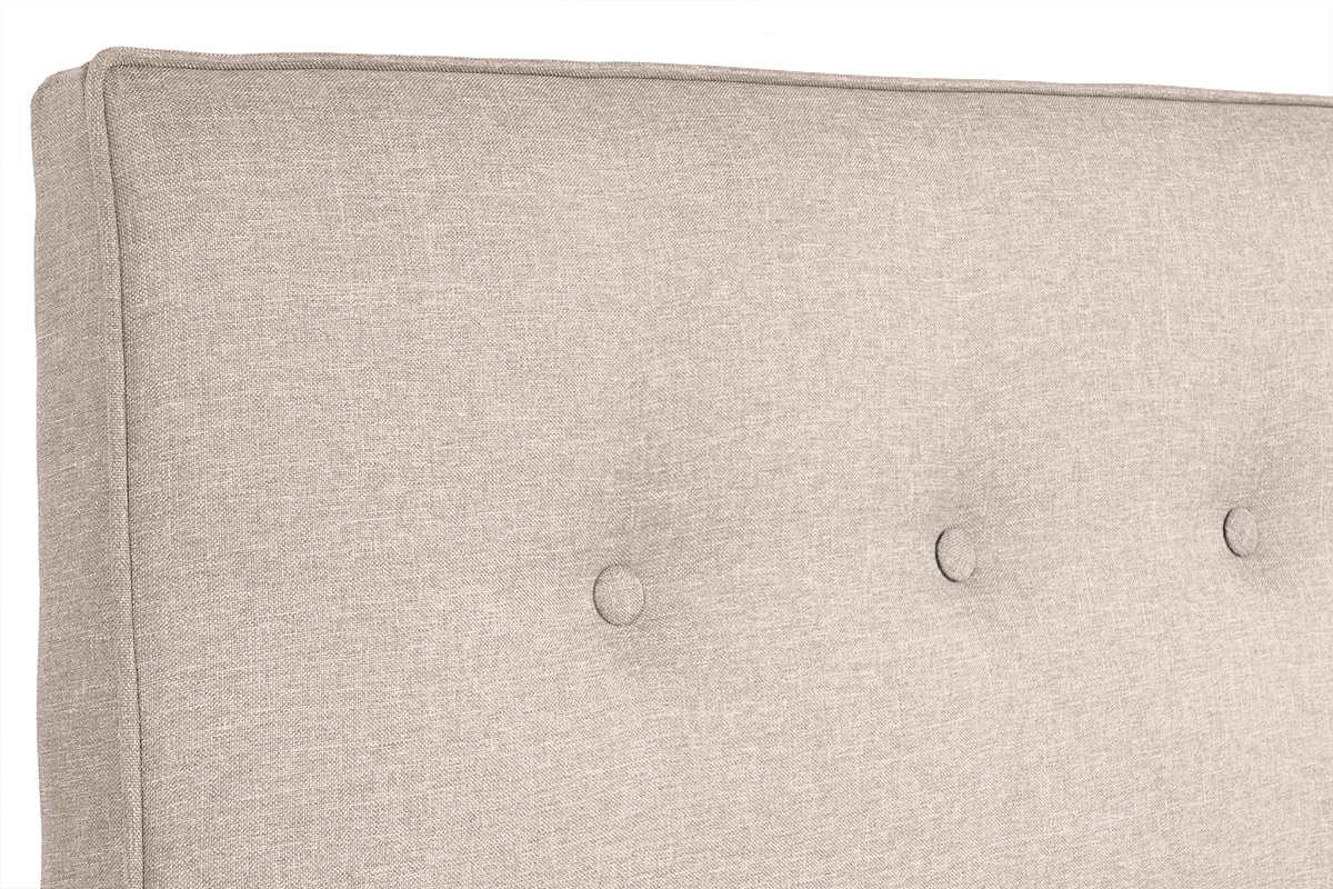 Lit 2 places 160x200 cm avec t�te de lit en tissu beige LEONCE