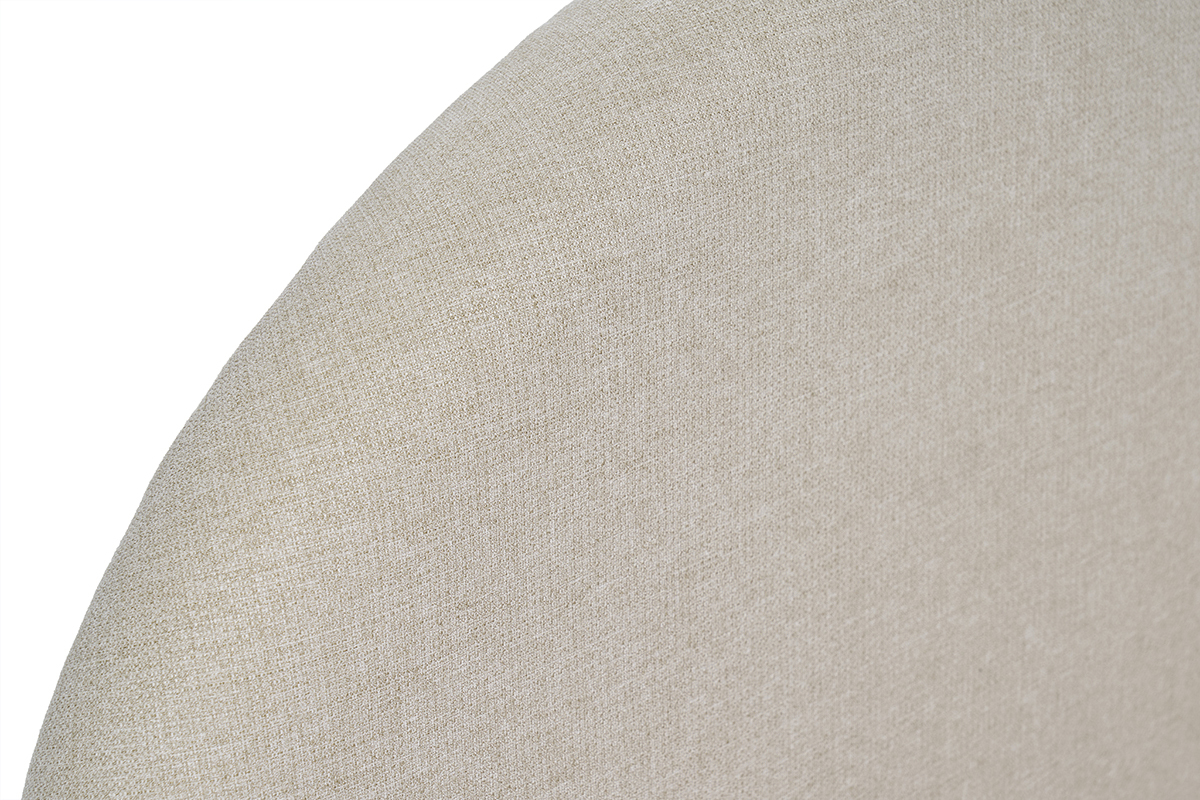 Gros plan sur le tissu beige du lit coffre OREN.