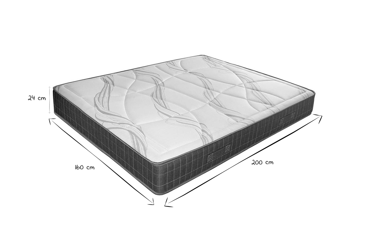 Matelas 160x200 cm avec accueil mousse � m�moire de forme 24 cm JIMY