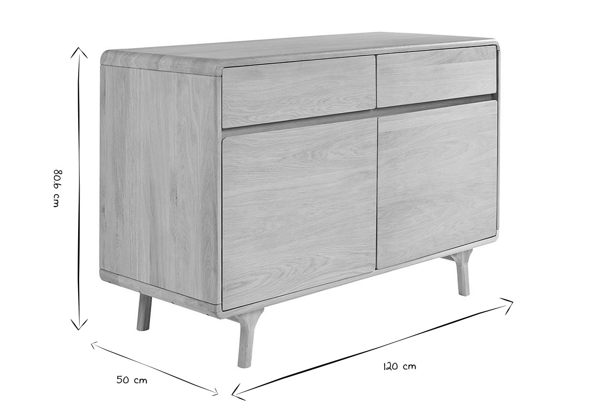 Dimensions du meuble de salle de bain ESTEBAN en noir et blanc, L120 cm x P50 cm x H80,6 cm.