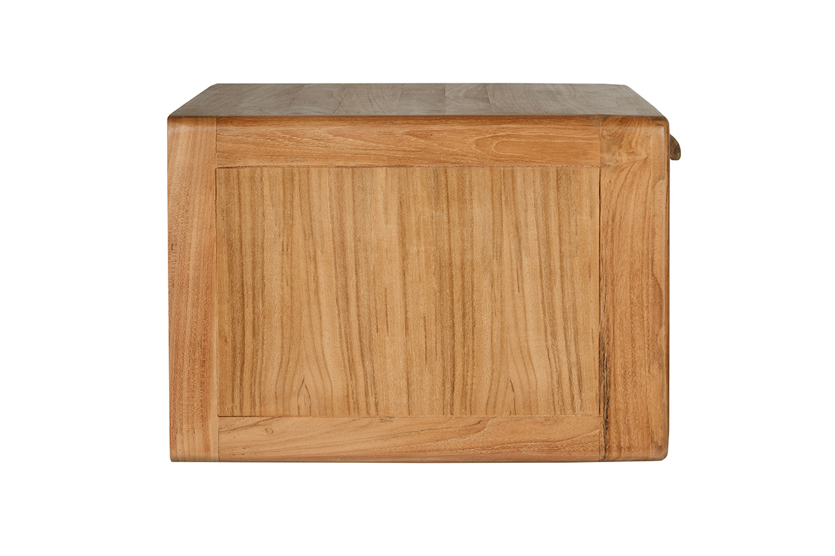 Meuble de salle de bain suspendu en bois teck massif et cannage rotin L50 cm BALIA