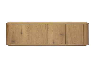 Meuble TV finition bois clair ch&ecirc;ne 4 portes L180 cm NEGAN