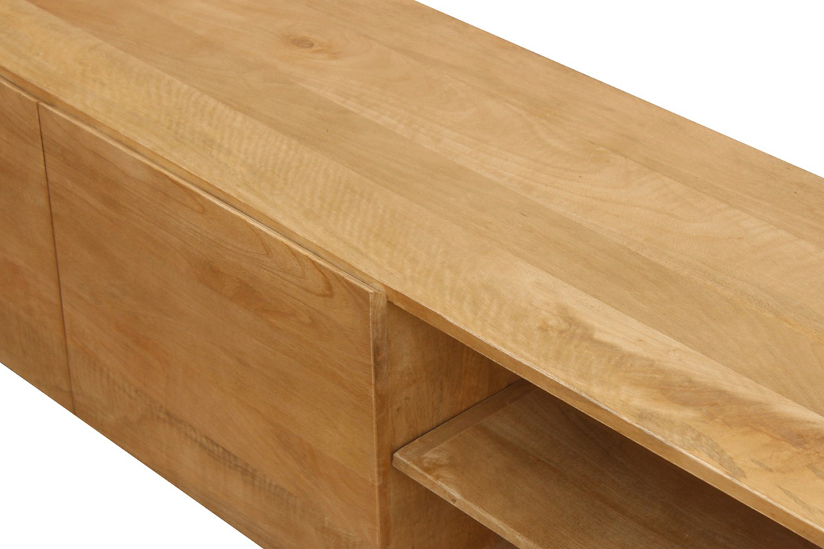 Meuble TV industriel en bois manguier massif et m�tal L145 cm YPSTER