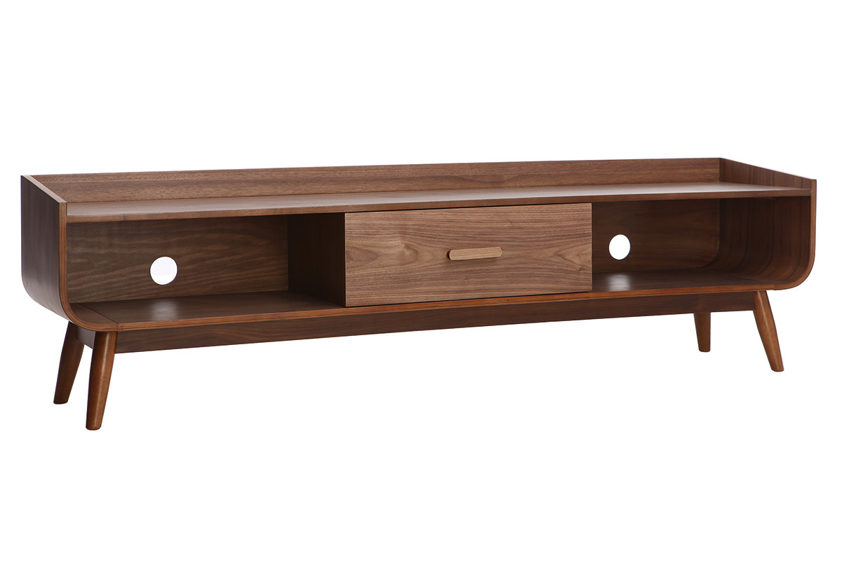 Meuble TV vintage bois noyer L180 cm HALLEN