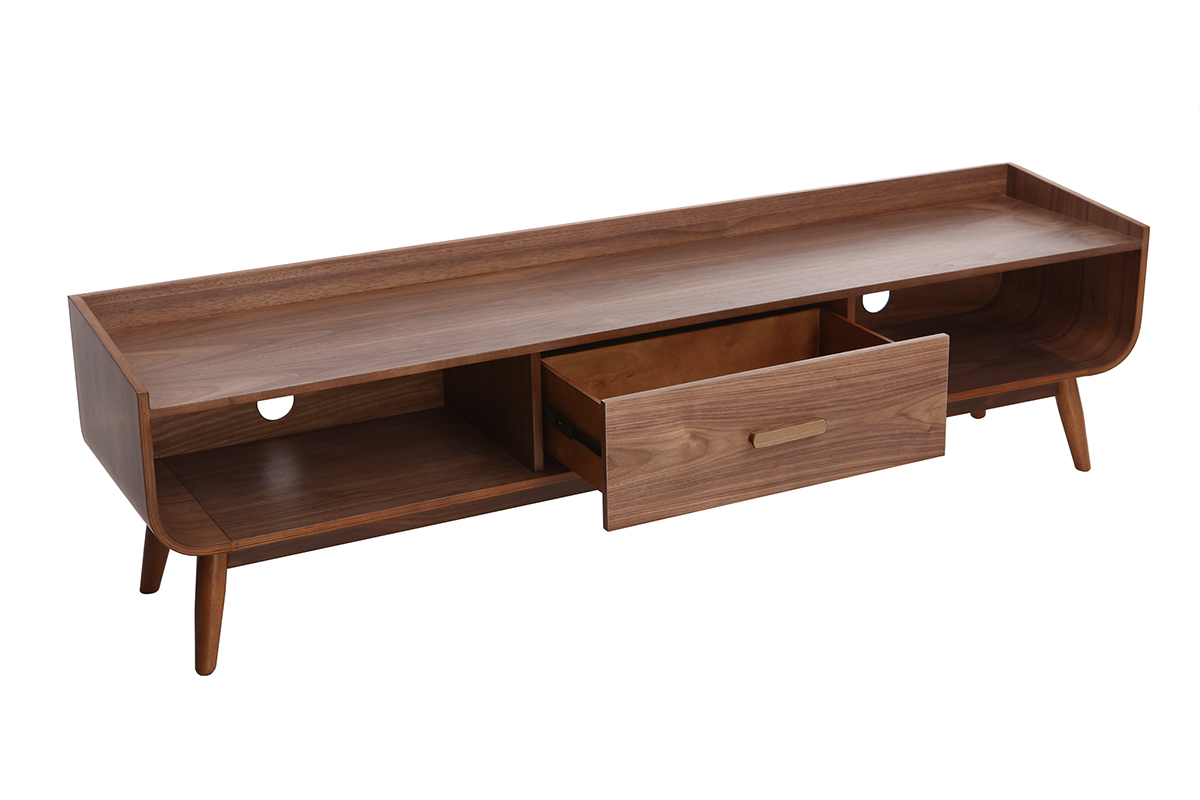 Meuble TV vintage bois noyer L180 cm HALLEN