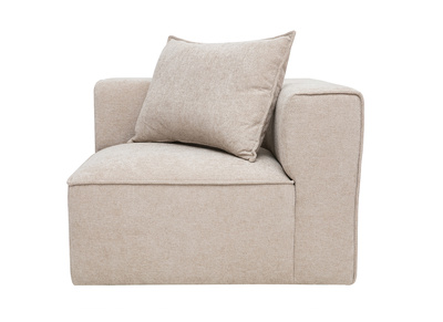 Module d'angle droit pour canap&eacute; en tissu effet velours textur&eacute; beige KERRY