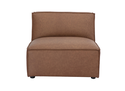 Module droit pour canap&eacute; en cuir marron SPLIT