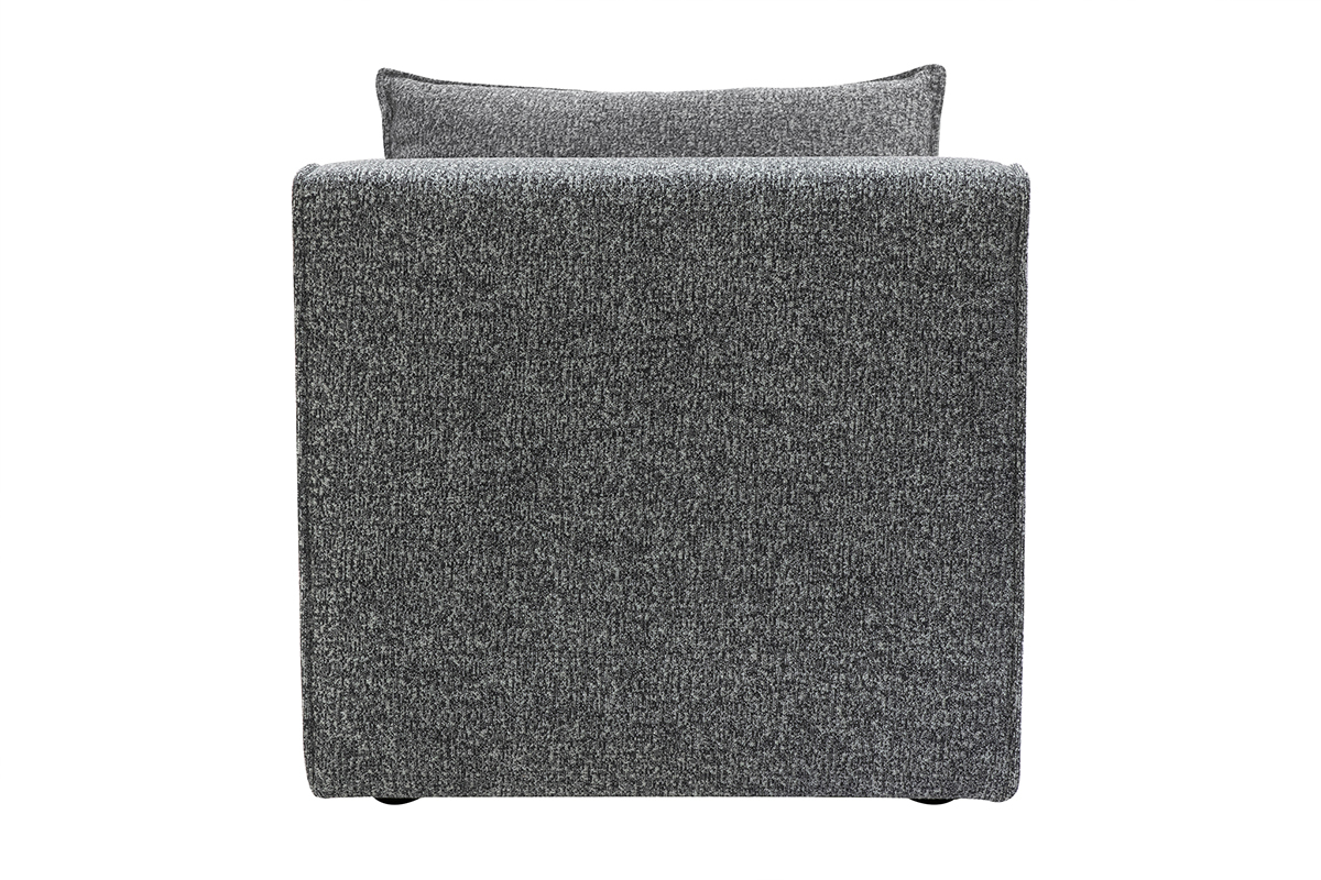 Module droit pour canap� en tissu chin� gris fonc� KERRY