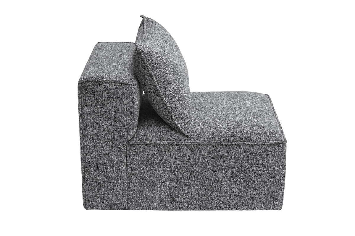 Module droit pour canap� en tissu chin� gris fonc� KERRY