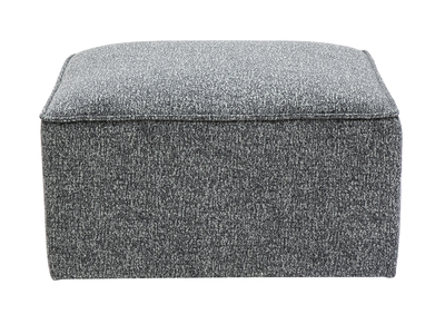 Pouf repose pieds en tissu chin&eacute; gris fonc&eacute; KERRY