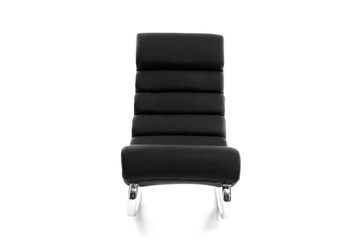 Rocking chair design noir et acier chrom� TAYLOR