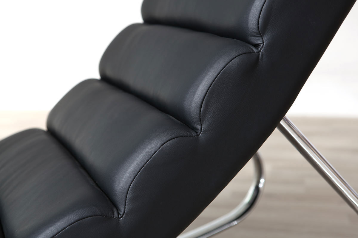 Rocking chair design noir et acier chrom� TAYLOR