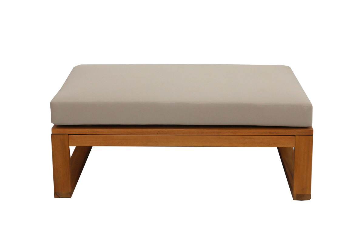 Salon de jardin d'angle 6-8 places en bois massif avec coussins d�houssables taupe SALSA