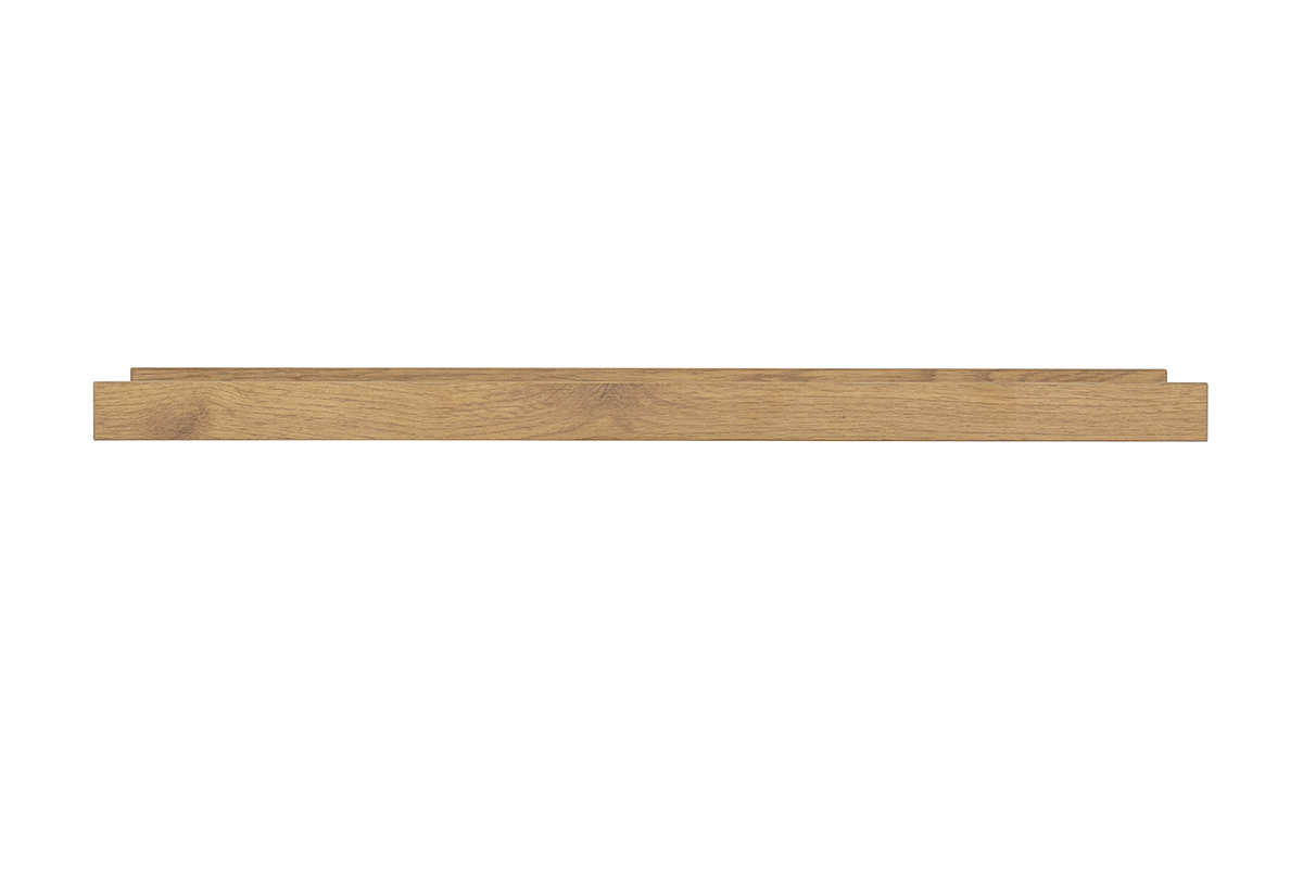 Support mural en bois clair ch�ne L75 cm, vue de face.