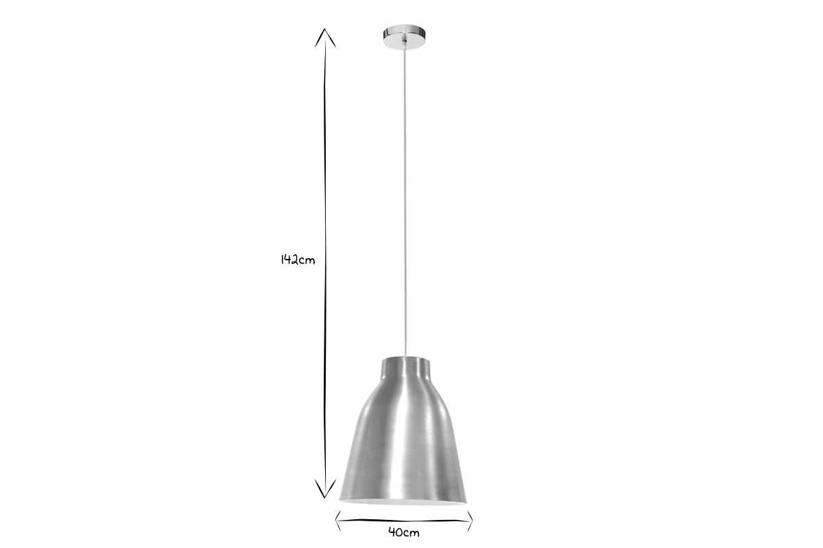 Suspension design en m�tal acier gris chrom� D40 cm COROLA L