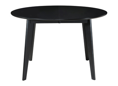 Table &agrave; manger design extensible ronde noire L120-150 cm LEENA