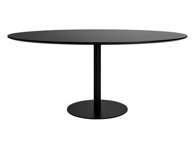 Table &agrave; manger design noire ovale L170 cm HALIA