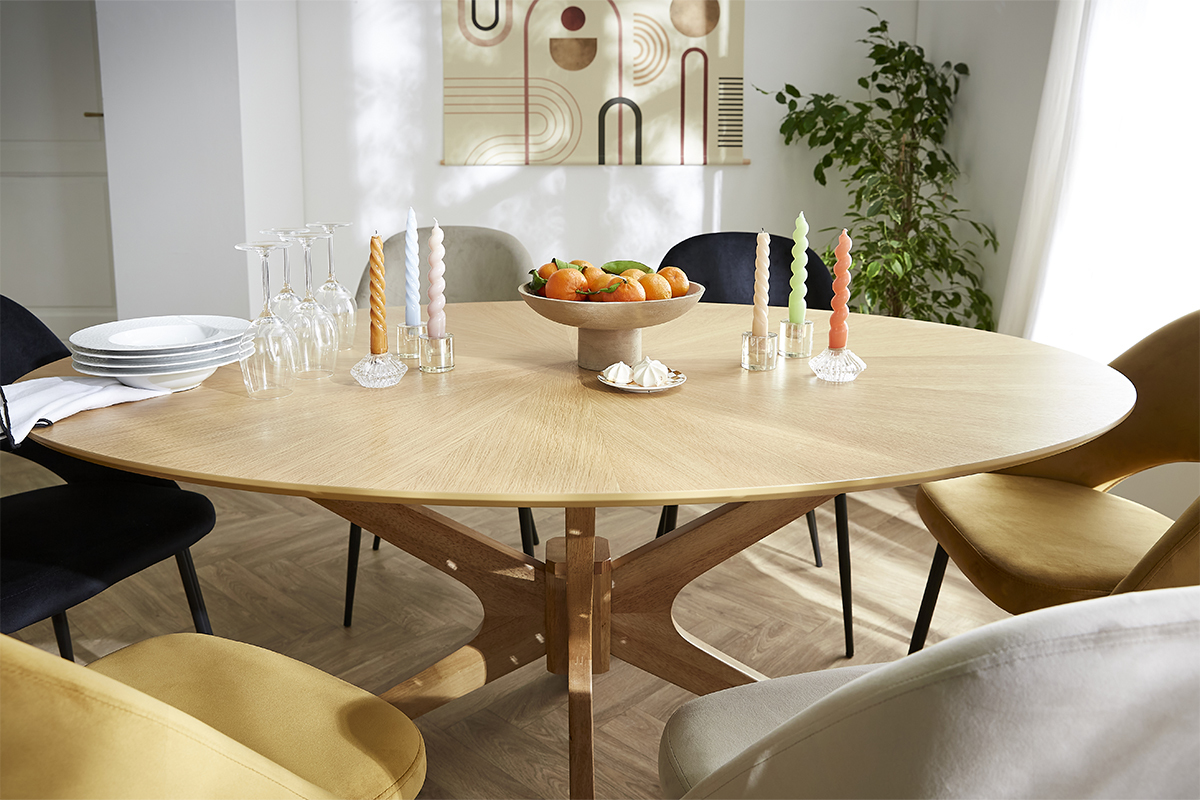 Table � manger design ovale ch�ne L160 cm DIELLI
