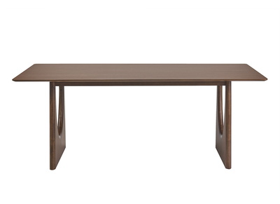 Table &agrave; manger design rectangulaire en bois fonc&eacute; noyer L200 cm KUALA
