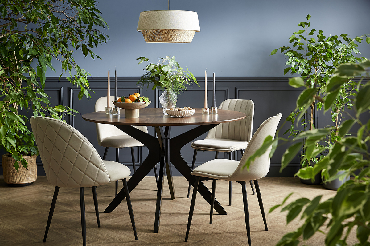 Table � manger design ronde noyer D120 cm DIELLI