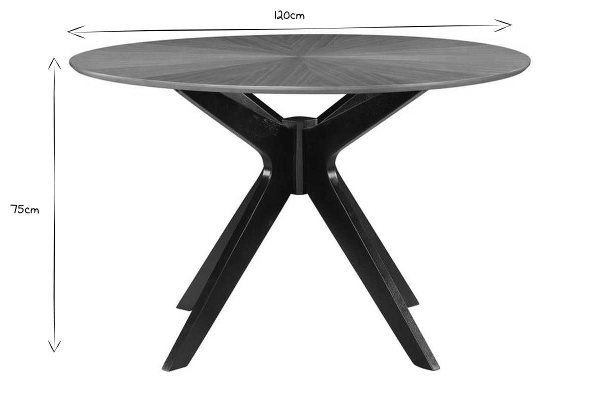 Table � manger design ronde noyer D120 cm DIELLI