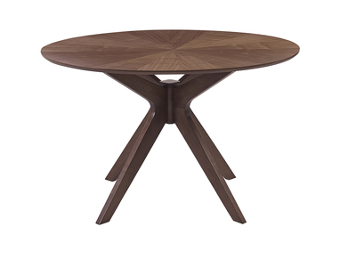 Table &agrave; manger design ronde noyer D120 cm DIELLI