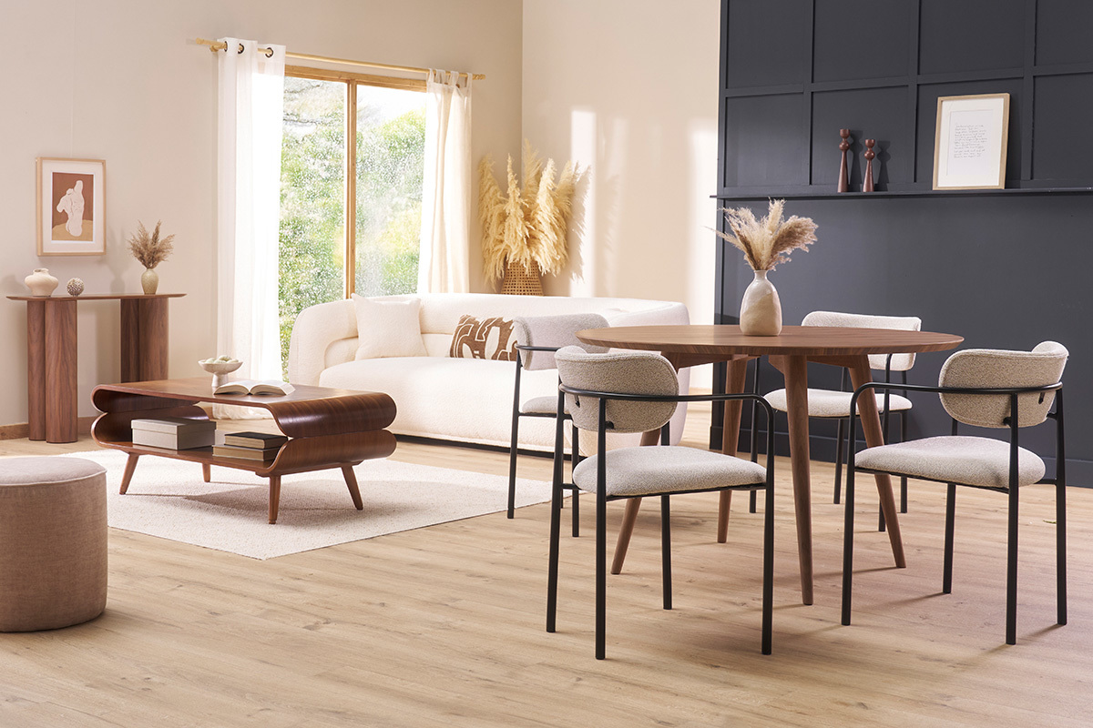 Table � manger design ronde noyer D120 cm LIVIA