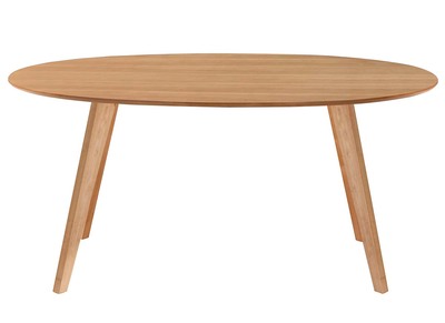 Table &agrave; manger design scandinave ovale bois clair L160 cm MARIK
