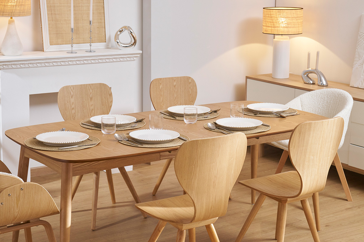 Table � manger extensible fr�ne L130-190 cm NORDECO