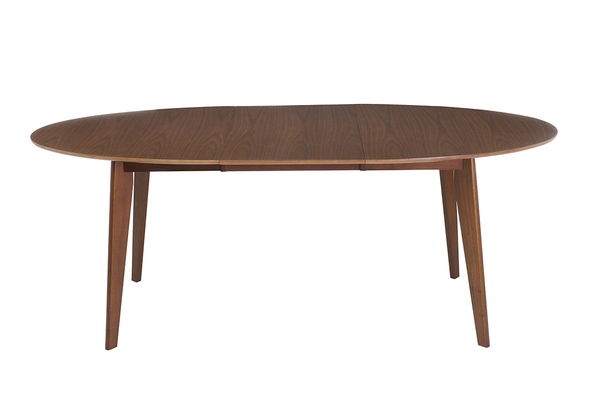 Table � manger extensible ovale en bois fonc� L150-200 MARIK