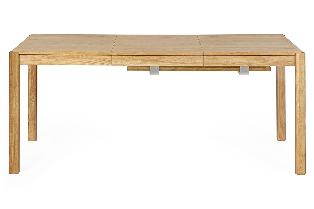 Table � manger extensible rallonges int�gr�es en bois clair ch�ne rectangulaire L125-238 cm AGALI
