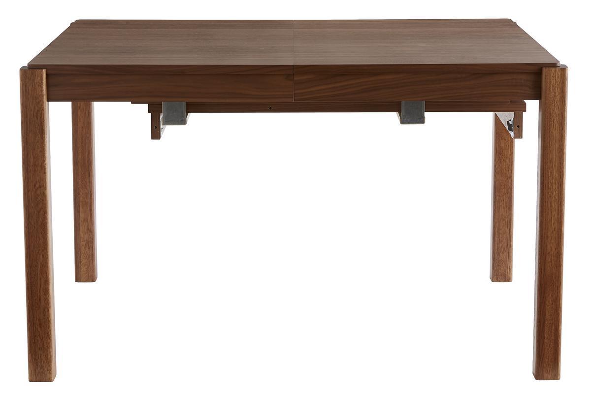 Table � manger extensible rallonges int�gr�es en bois fonc� noyer rectangulaire L125-238 cm AGALI