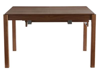 Table &agrave; manger extensible rallonges int&eacute;gr&eacute;es en bois fonc&eacute; noyer rectangulaire L125-238 cm AGALI