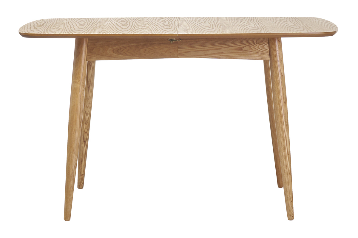 Table � manger extensible rectangulaire en bois clair L130-160 cm NORDECO
