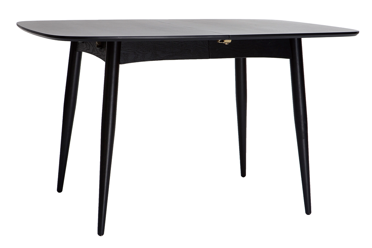 Table � manger extensible rectangulaire en bois noir L130-160 cm NORDECO