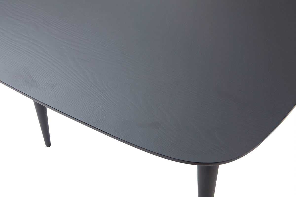 Table � manger extensible rectangulaire en bois noir L130-160 cm NORDECO