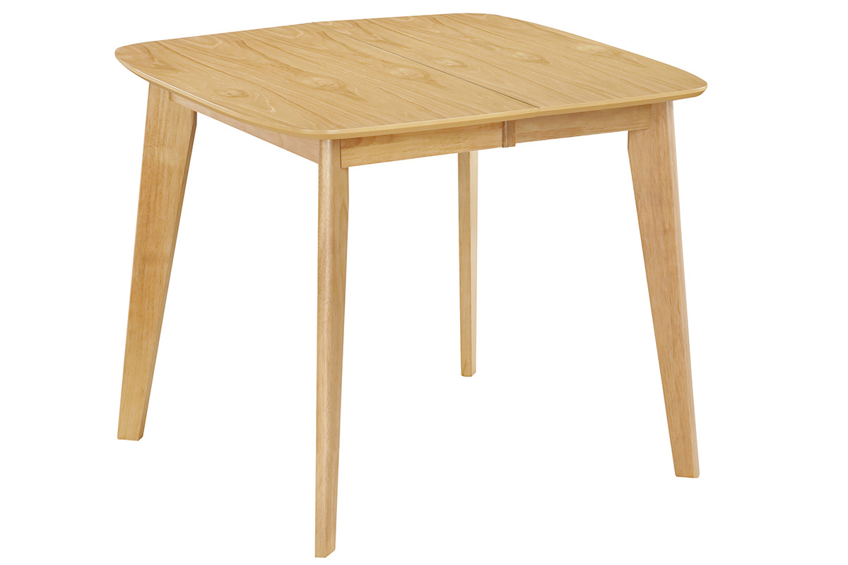 Table � manger extensible scandinave carr�e placage ch�ne L90-130 cm LEENA