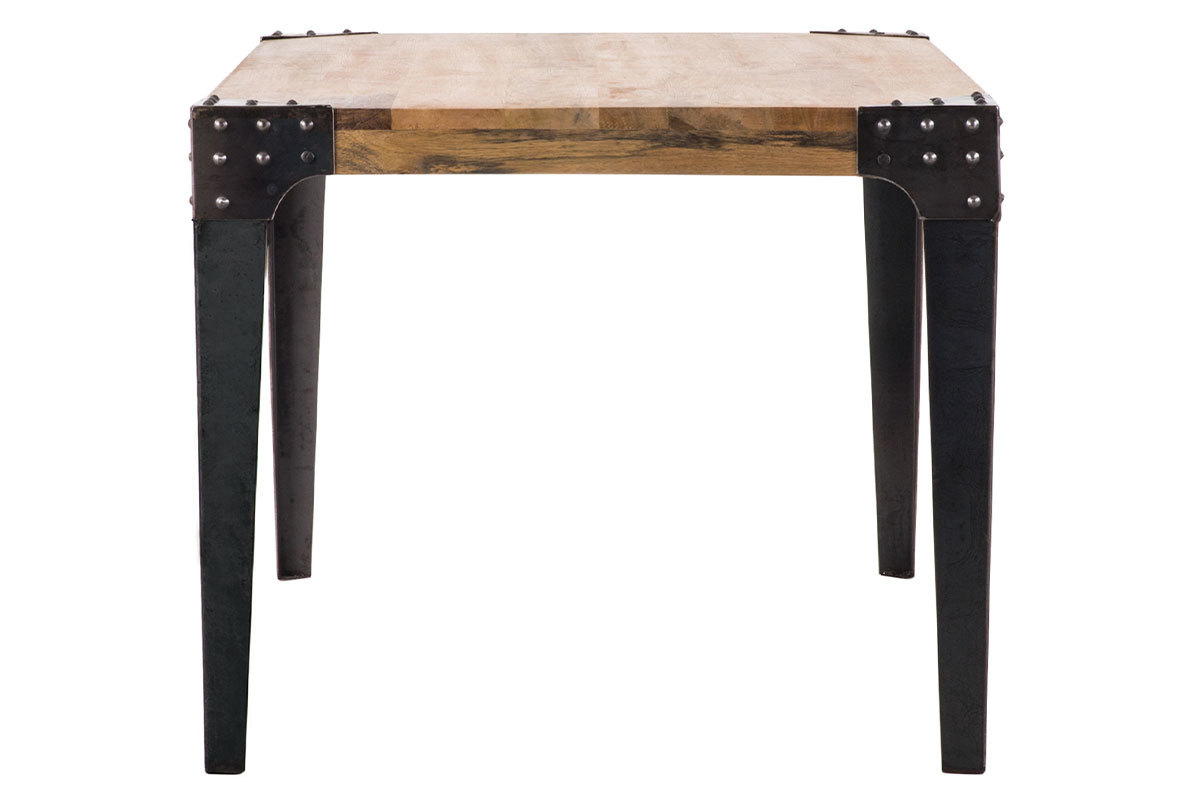 Table � manger industrielle acier et bois manguier massif L160 cm MADISON